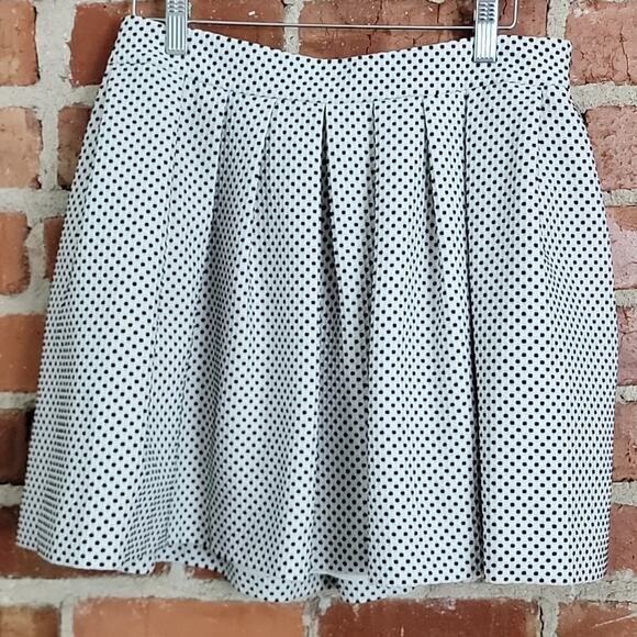 Rachel Zoe Black and White Dots Pleated Mini Skirt with Pockets 8 - Picture 1 of 15